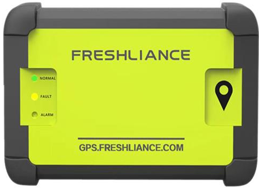 Freshliance Fresh Tracker 1 real-time GPS temperature logger device.